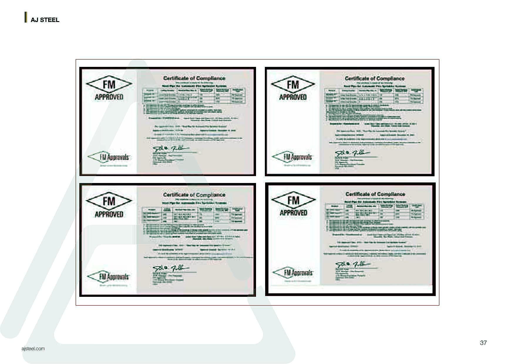 FM Approvals certificate — FM Approvals