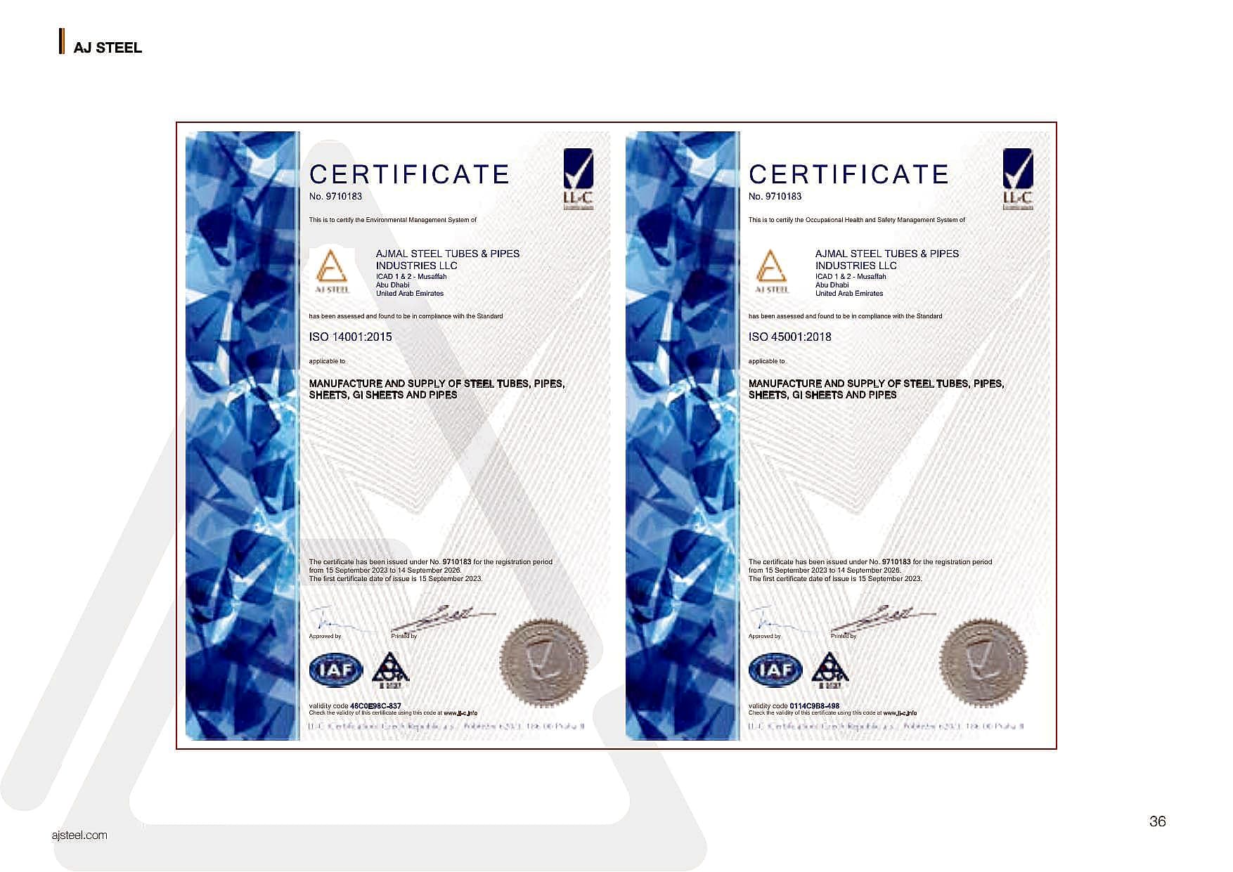 ISO 14001 certificate — Accredited certification body