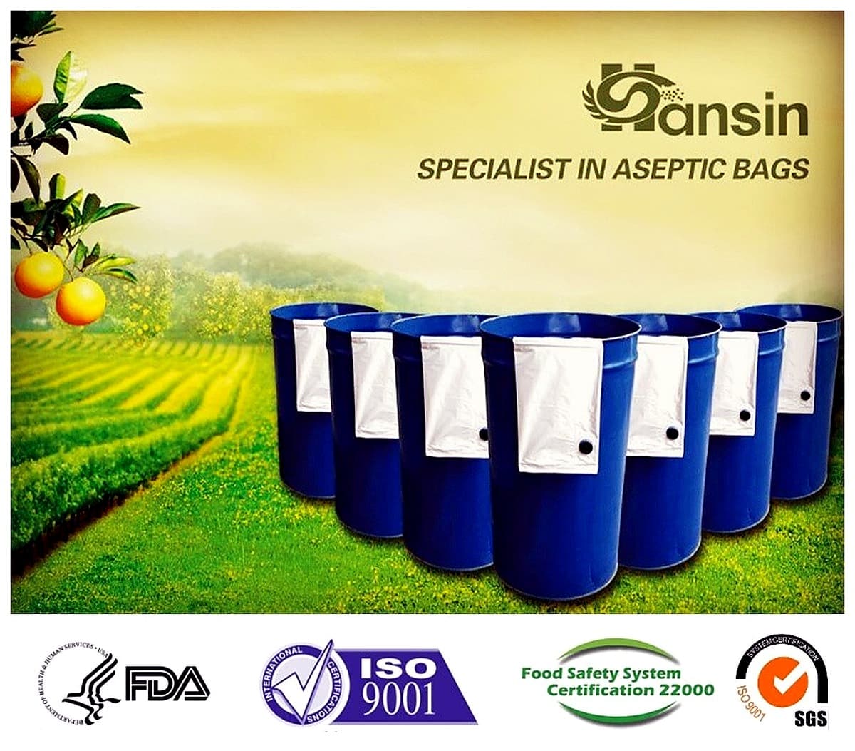 BPA Free Aseptic Bag for NFC Juices