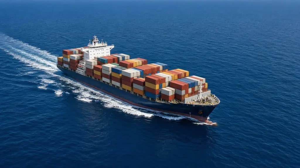 Container ship at sea
